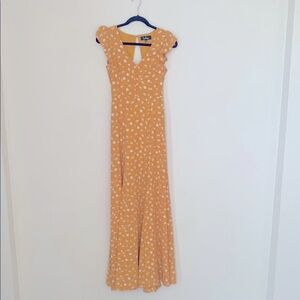 Lulus Yellow Floral Maxi Dress